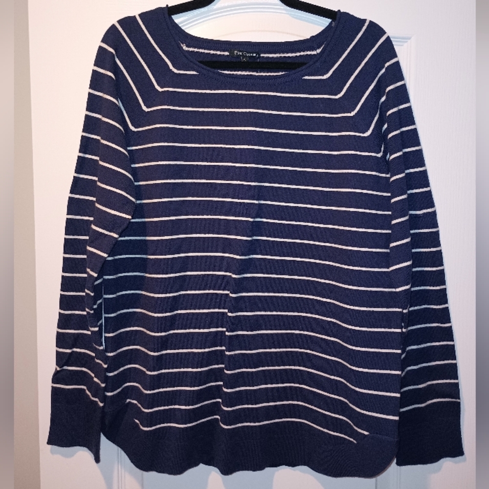Stitch Fix Pink Clover NWT Sweater top blue and white stripe nautical
